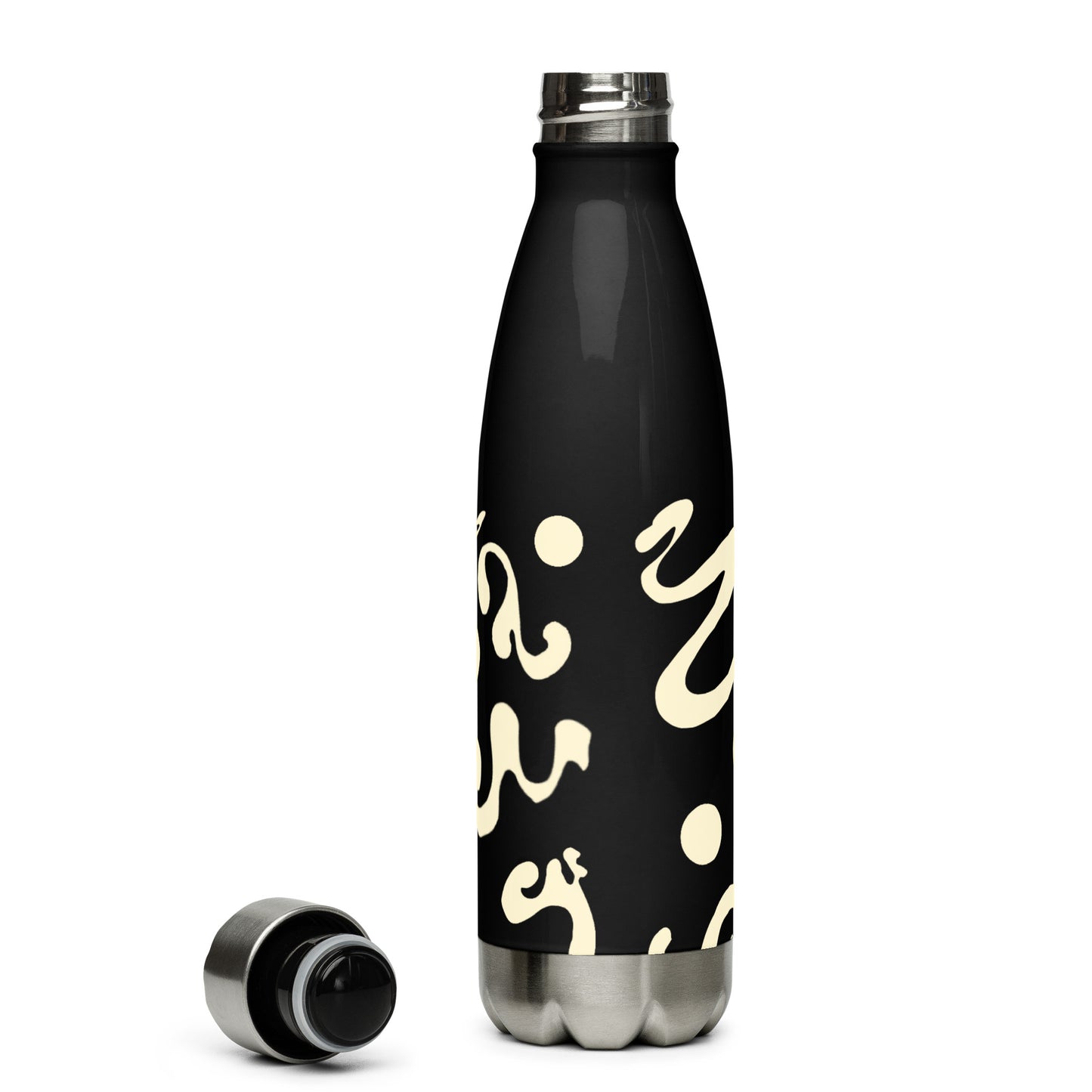 NOURISH'D STAINLESS STEEL WATER BOTTLE - Smoke Black Print