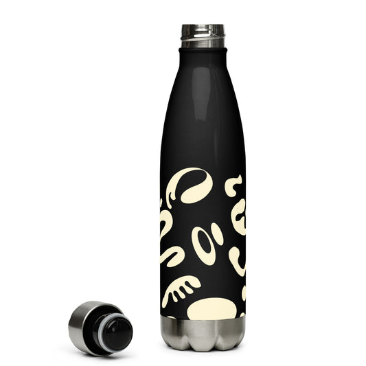 NOURISH'D STAINLESS STEEL WATER BOTTLE - Smoke Black Print