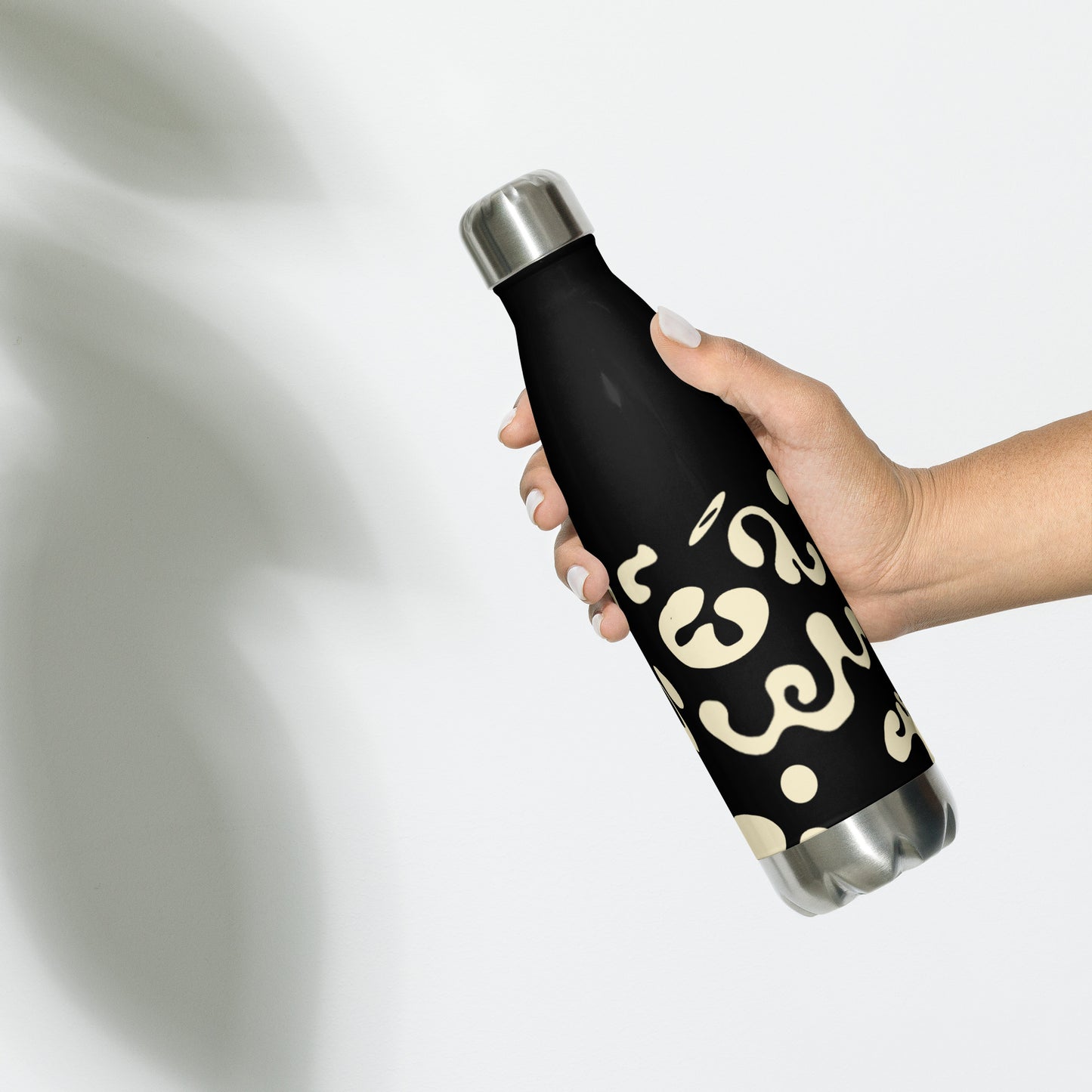 NOURISH'D STAINLESS STEEL WATER BOTTLE - Smoke Black Print