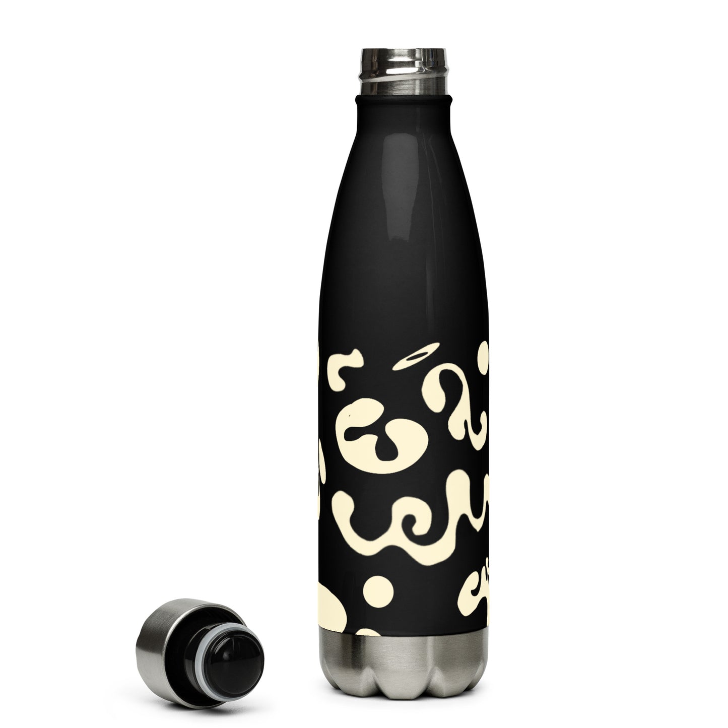 NOURISH'D STAINLESS STEEL WATER BOTTLE - Smoke Black Print