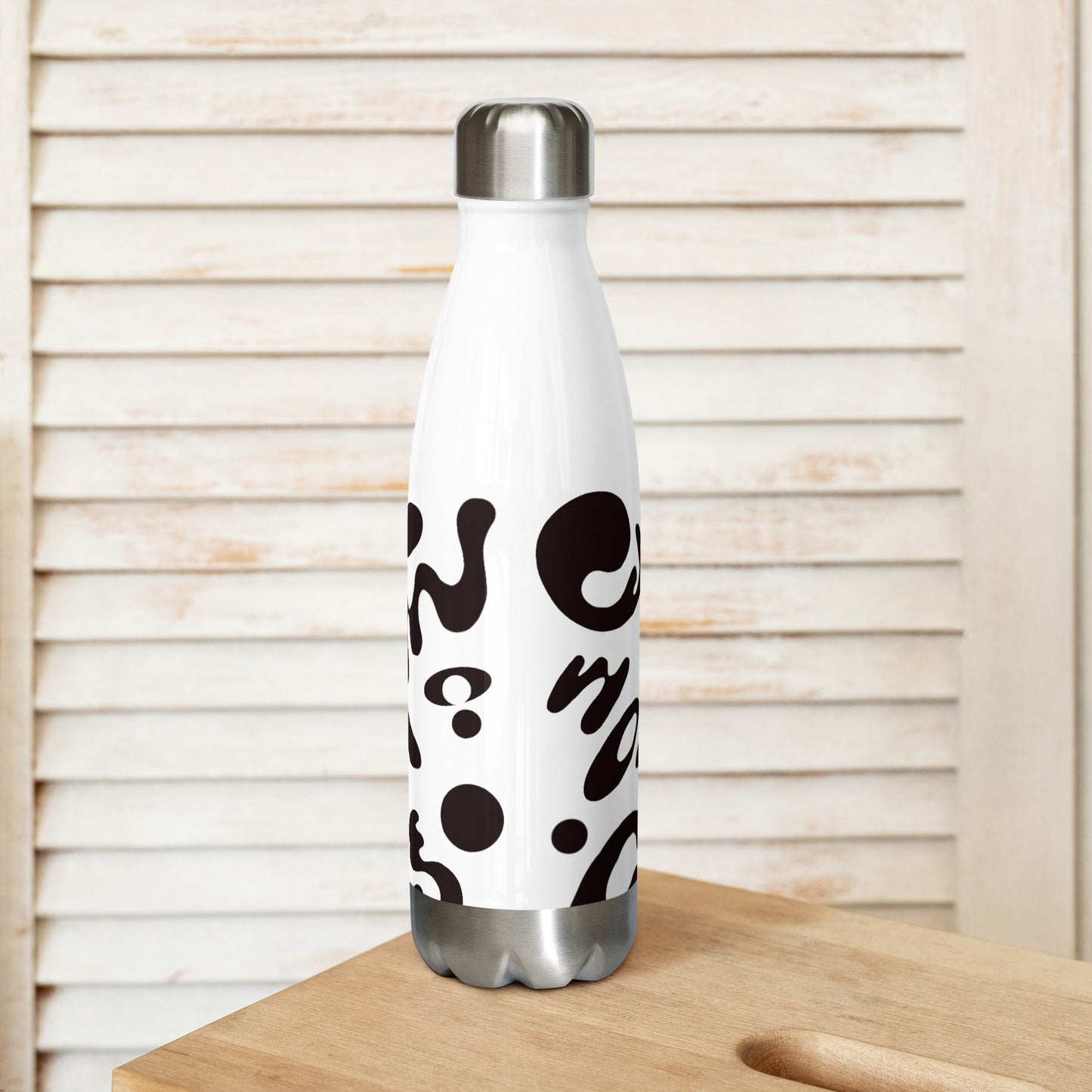 NOURISH'D STAINLESS STEEL WATER BOTTLE - Starlight White Print