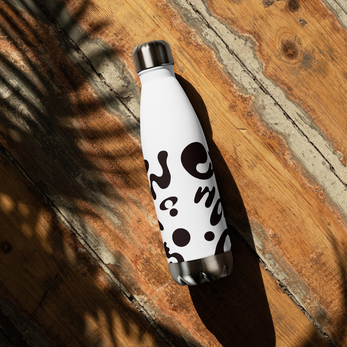 NOURISH'D STAINLESS STEEL WATER BOTTLE - Starlight White Print