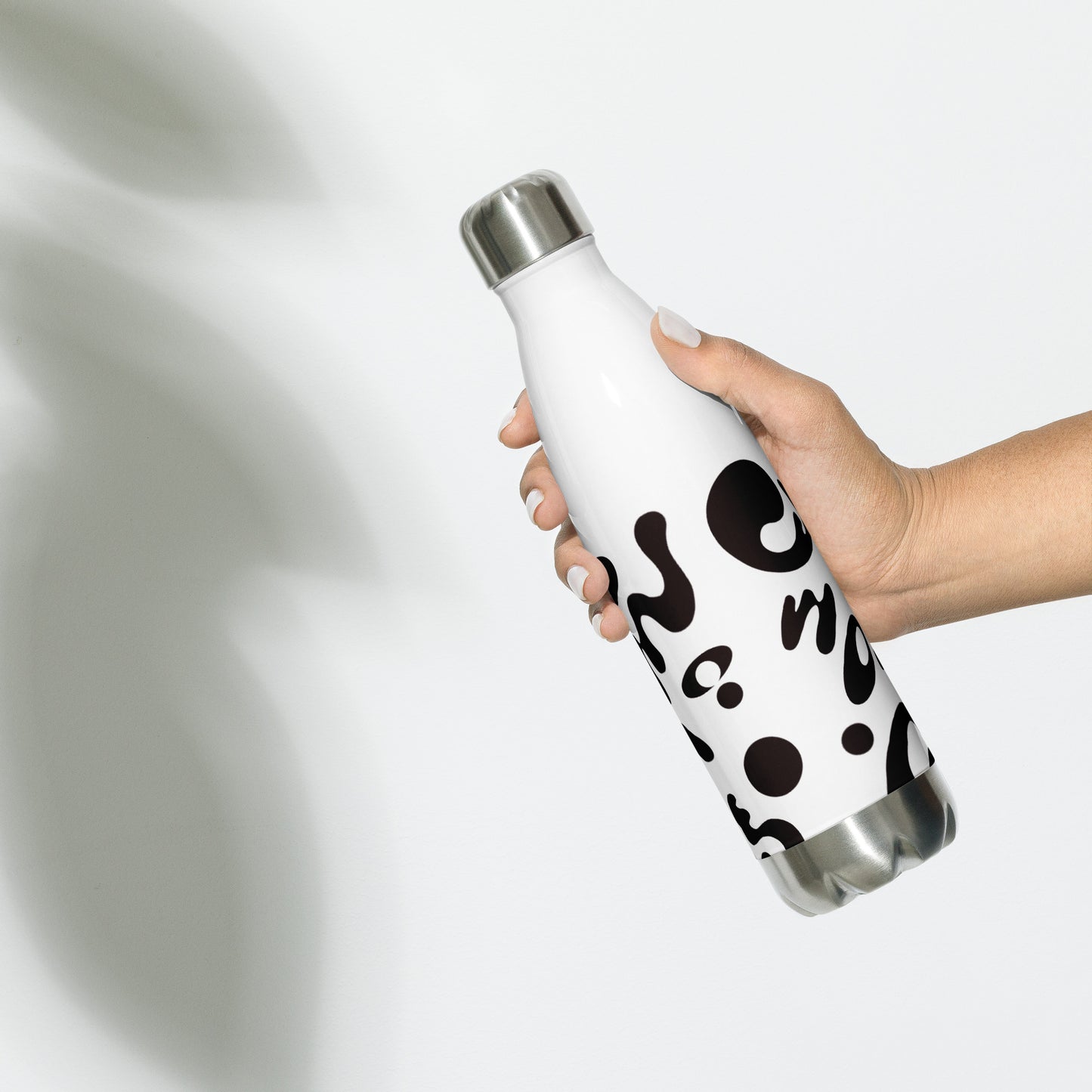 NOURISH'D STAINLESS STEEL WATER BOTTLE - Starlight White Print