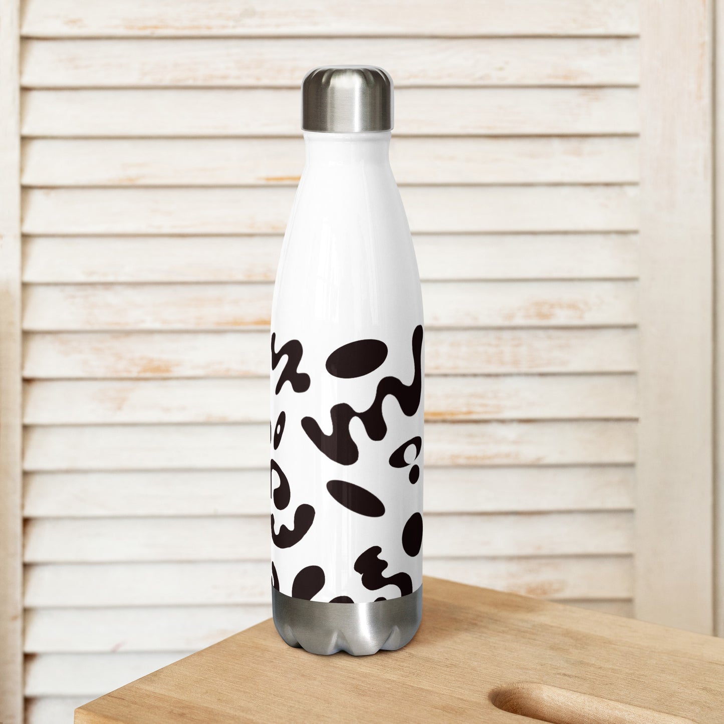 NOURISH'D STAINLESS STEEL WATER BOTTLE - Starlight White Print