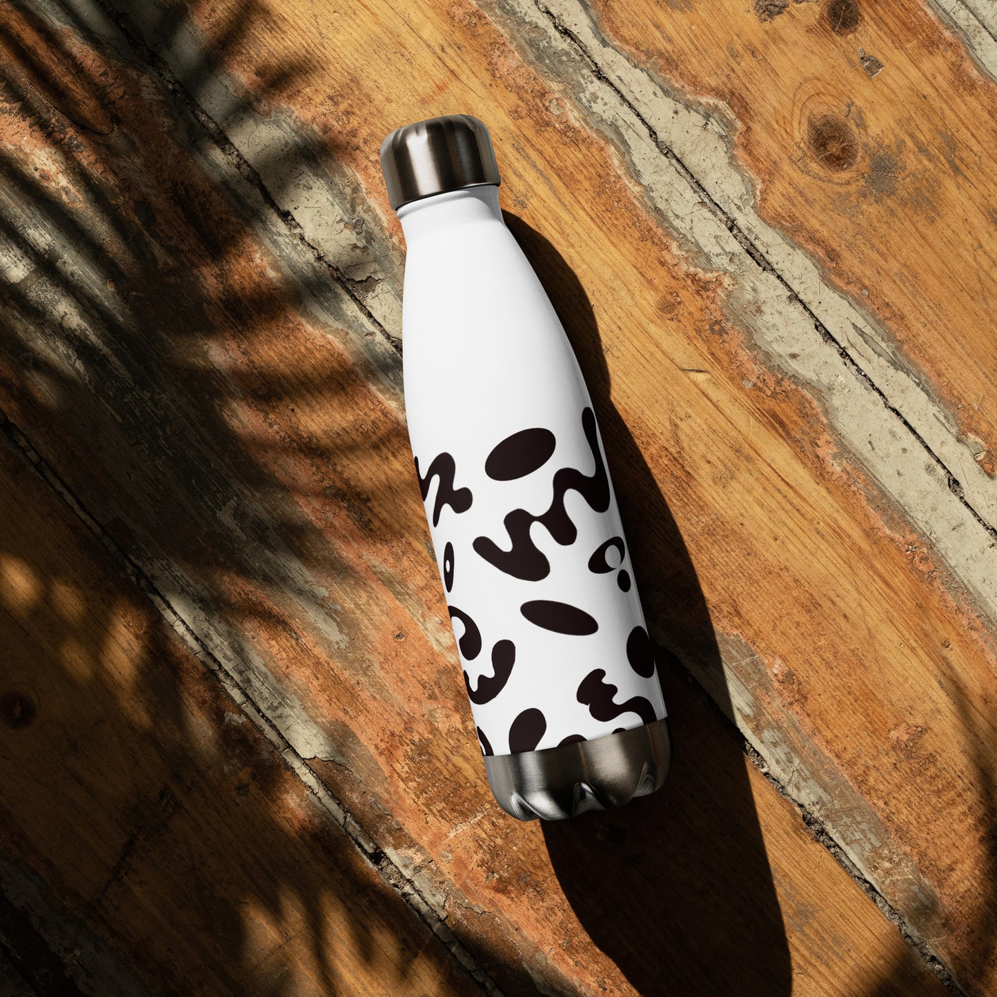 NOURISH'D STAINLESS STEEL WATER BOTTLE - Starlight White Print