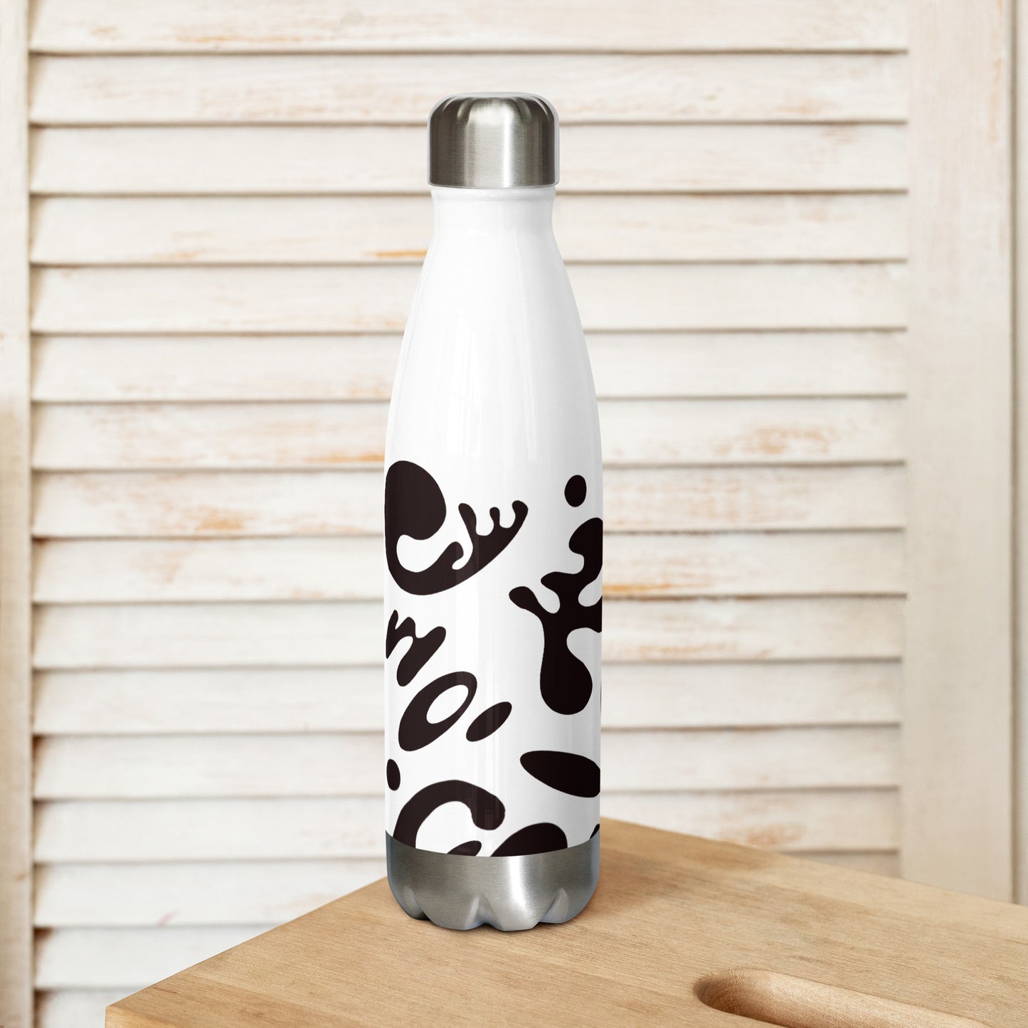 NOURISH'D STAINLESS STEEL WATER BOTTLE - Starlight White Print