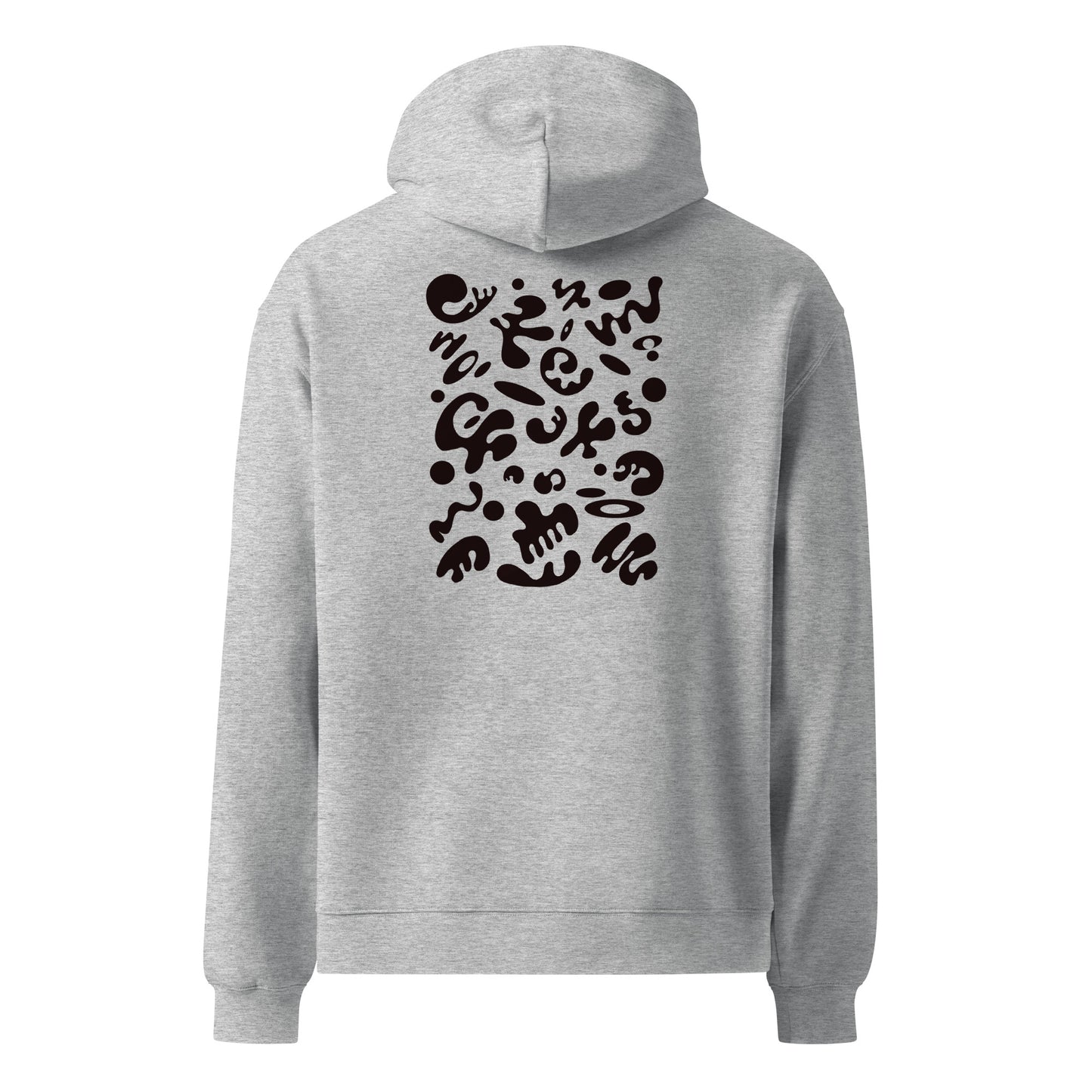 ADORN'D UNISEX OVERSIZED HOODIE w EMBROIDERED BLACK LOGO + BACK PRINT