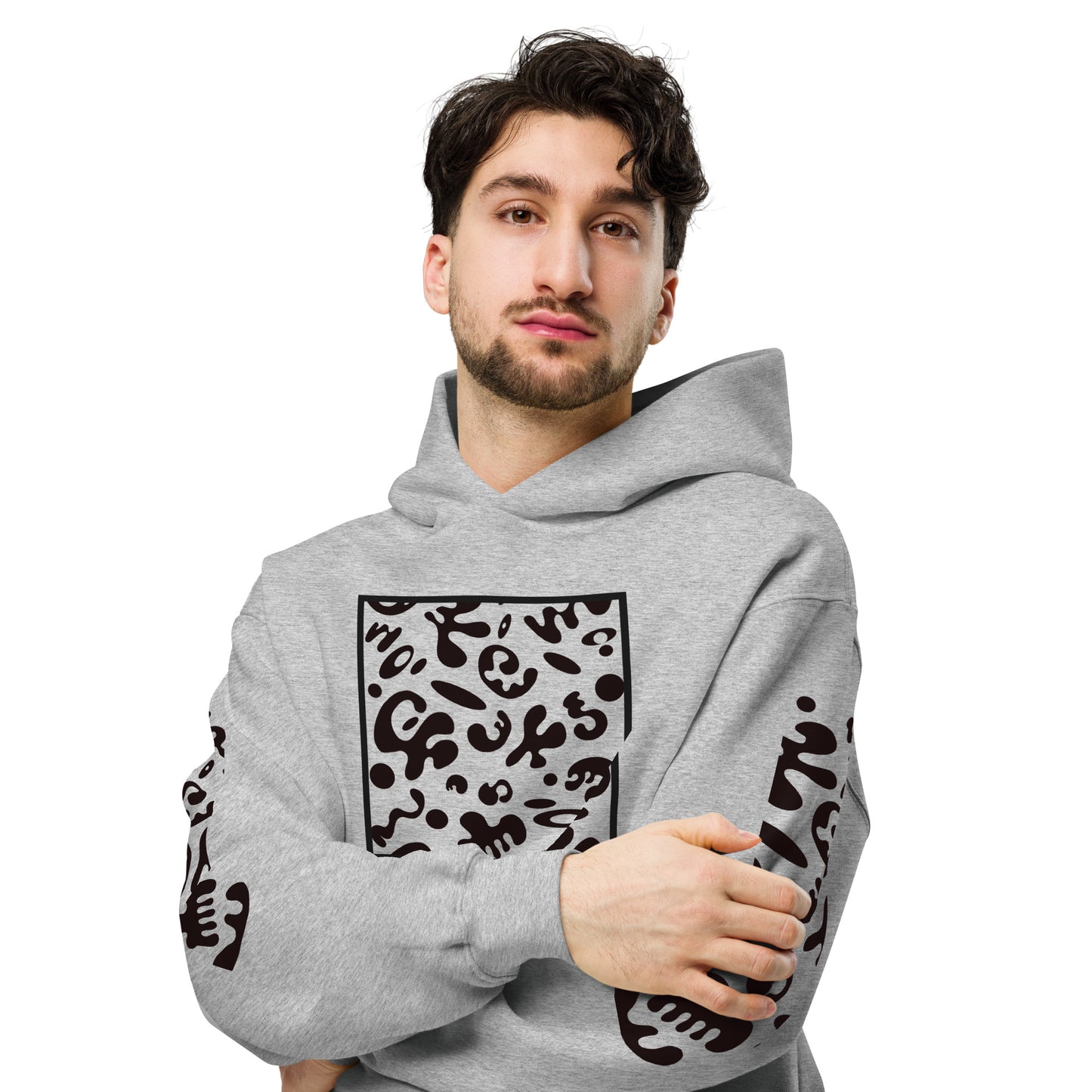 ADORN'D MULTI PRINT UNISEX OVERSIZED HOODIE