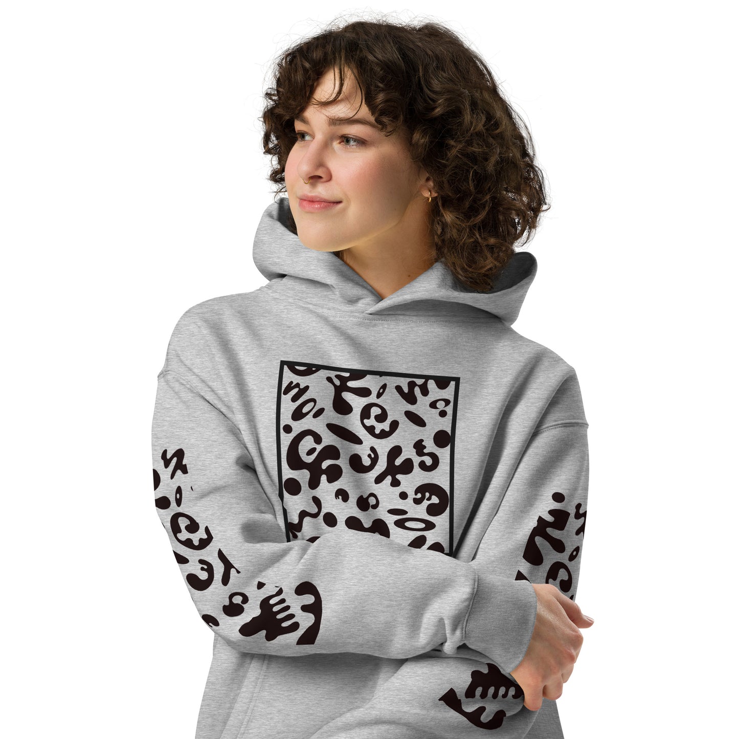 ADORN'D MULTI PRINT UNISEX OVERSIZED HOODIE