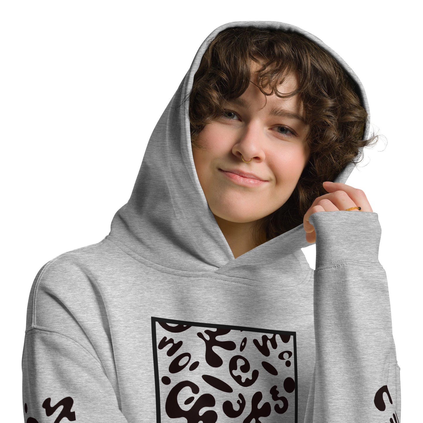 ADORN'D MULTI PRINT UNISEX OVERSIZED HOODIE