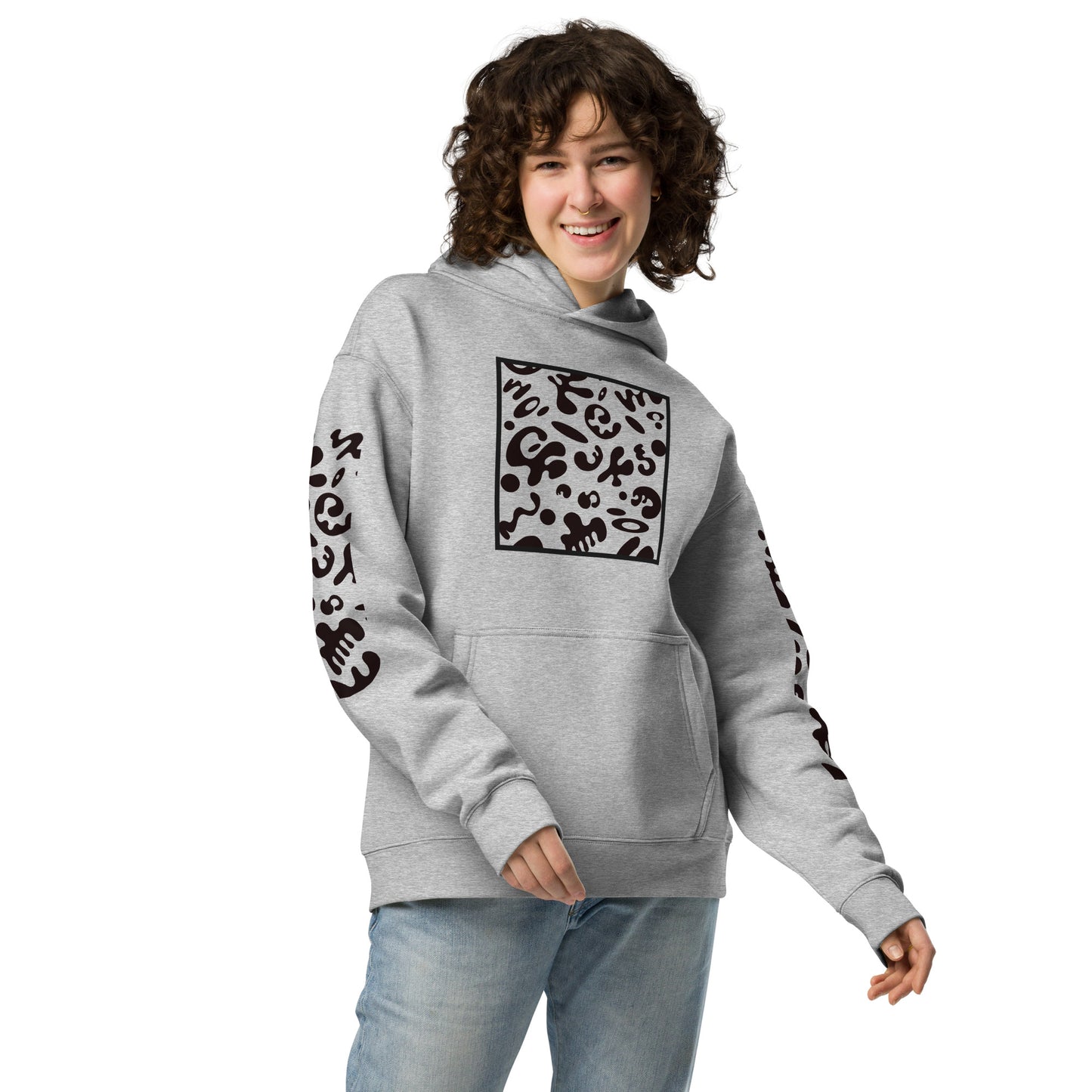 ADORN'D MULTI PRINT UNISEX OVERSIZED HOODIE