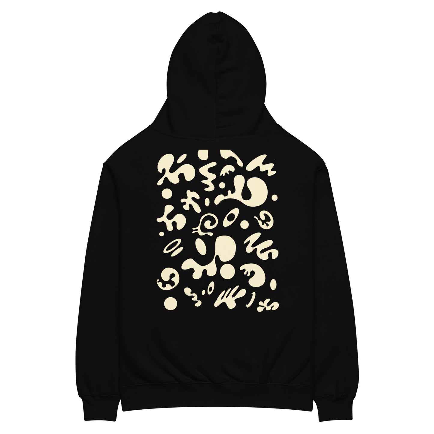 ADORN'D UNISEX OVERSIZED HOODIE w EMBROIDERED WHITE LOGO + BACK PRINT