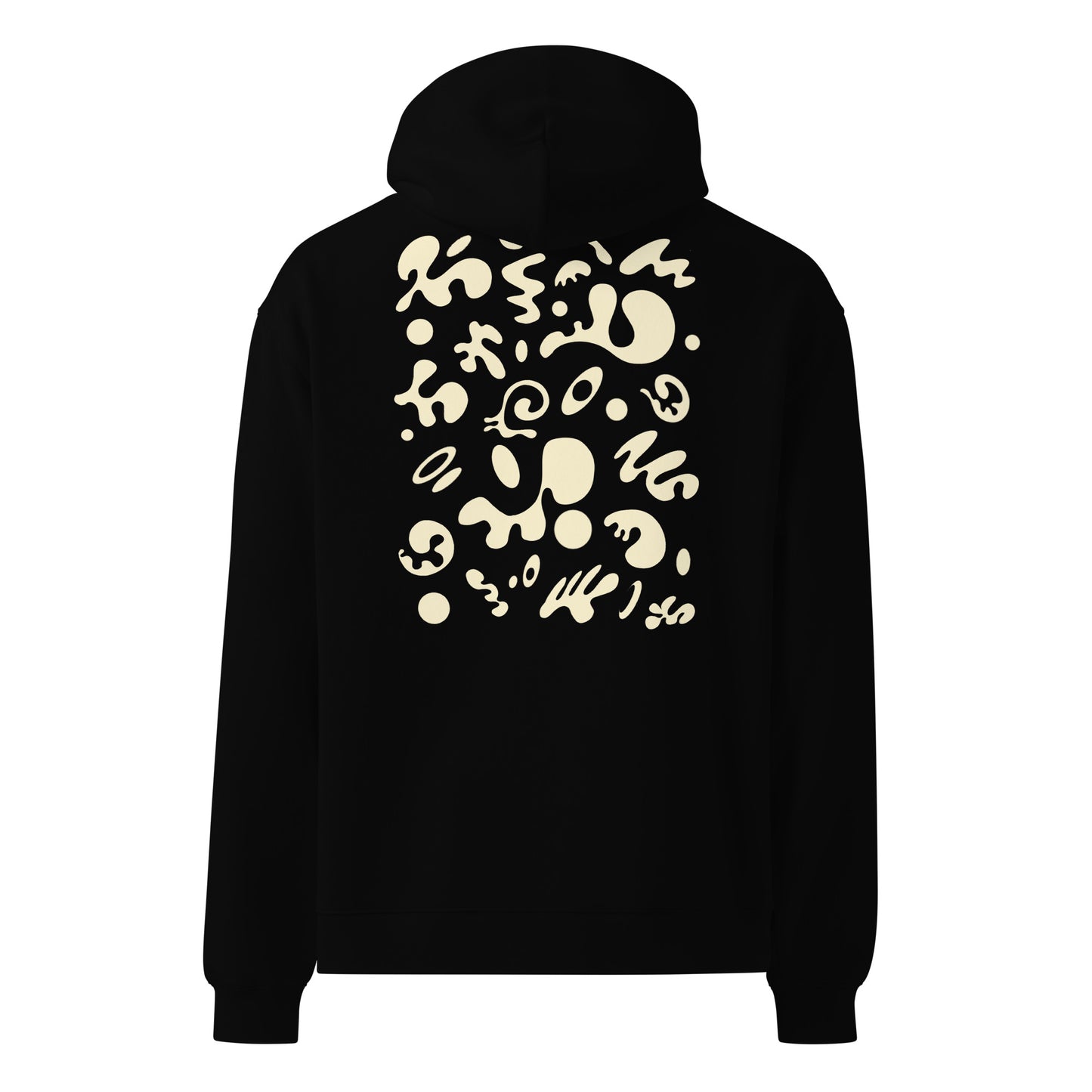 ADORN'D UNISEX OVERSIZED HOODIE w EMBROIDERED WHITE LOGO + BACK PRINT