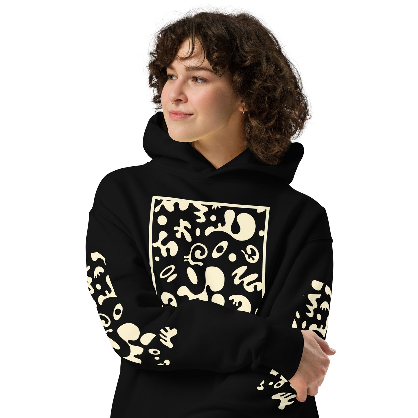 ADORN'D MULTI PRINT UNISEX OVERSIZED HOODIE