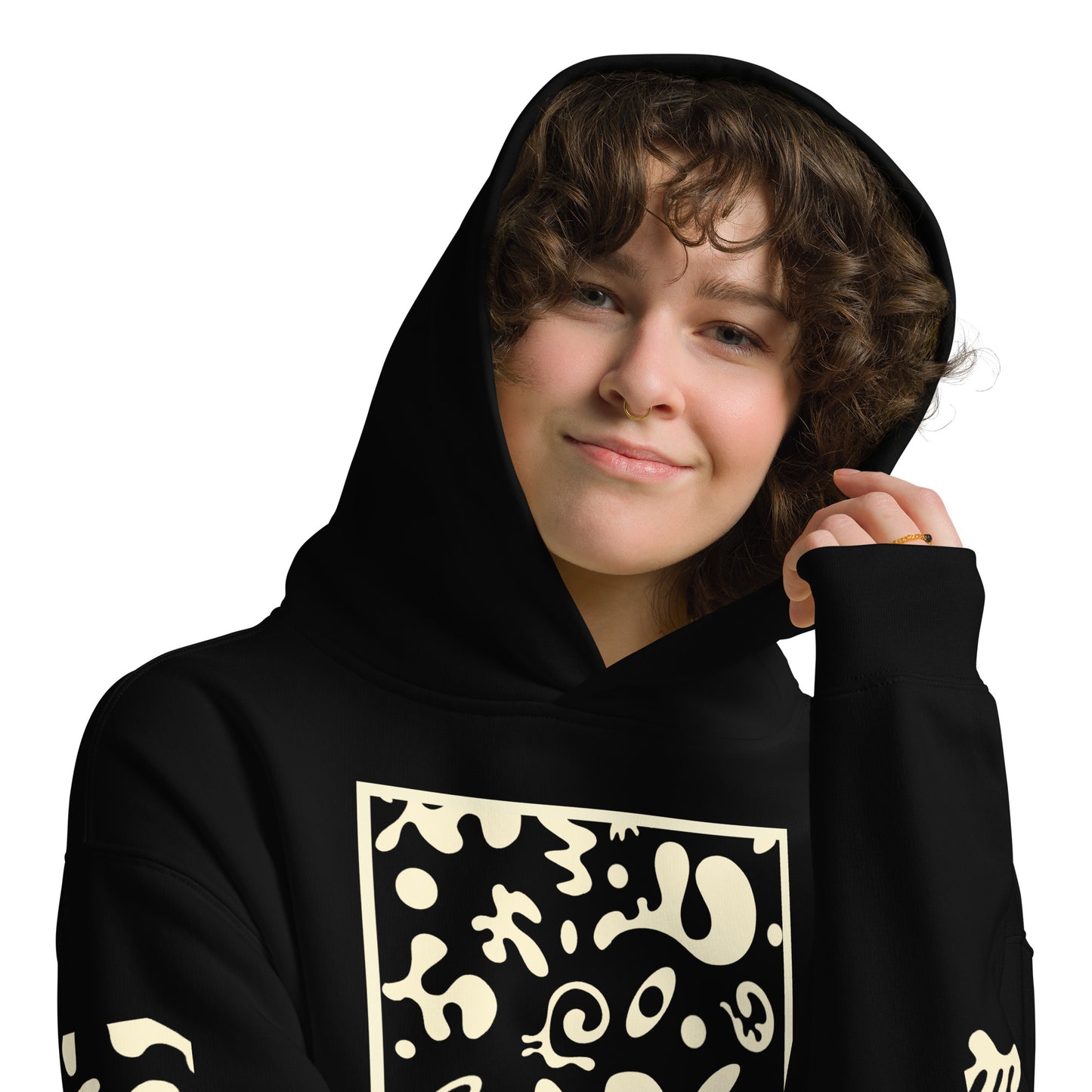 ADORN'D MULTI PRINT UNISEX OVERSIZED HOODIE