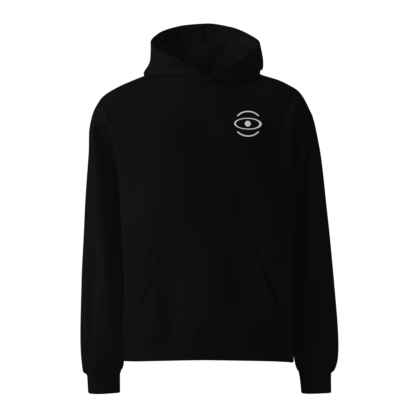 ADORN'D UNISEX OVERSIZED HOODIE w EMBROIDERED WHITE LOGO + BACK PRINT