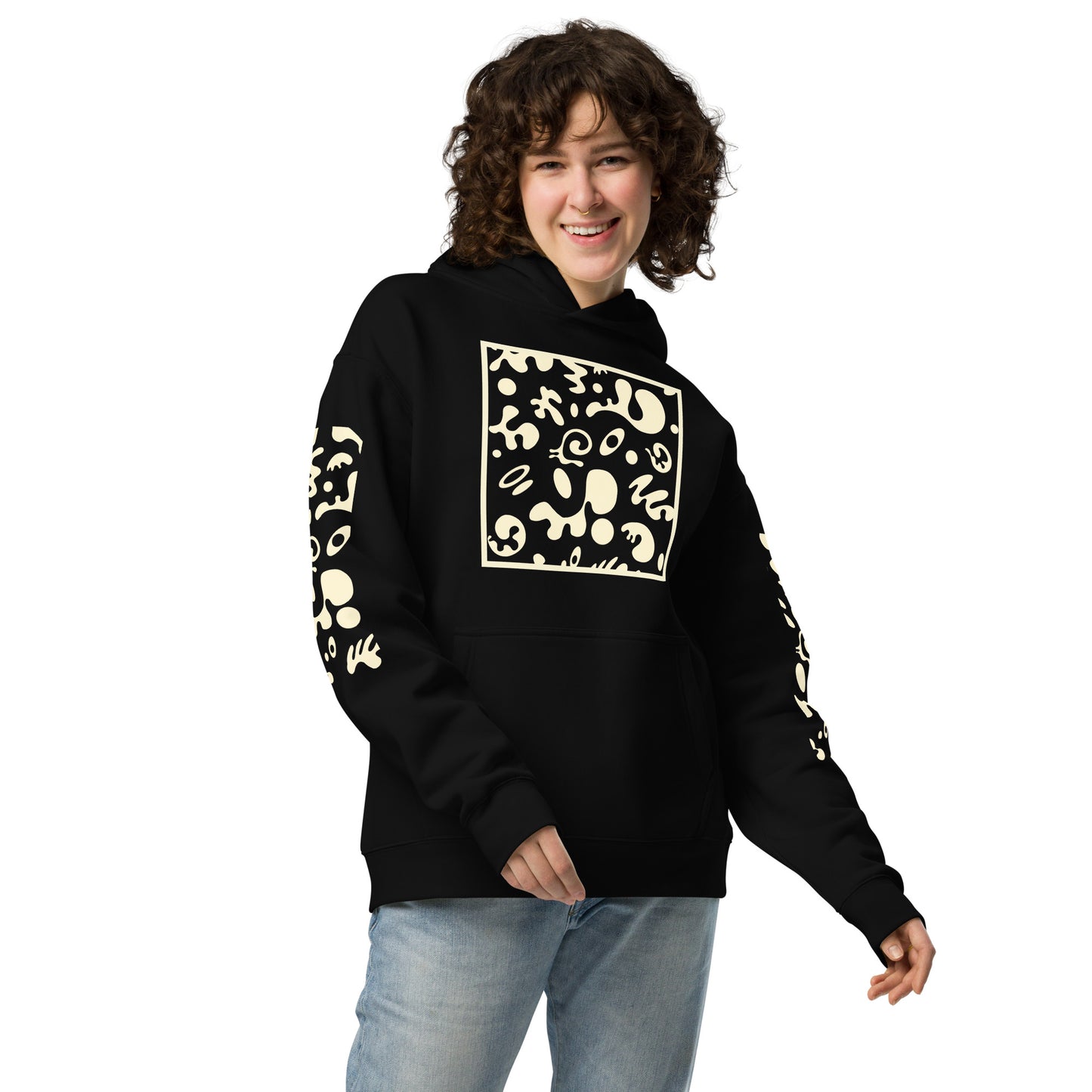 ADORN'D MULTI PRINT UNISEX OVERSIZED HOODIE