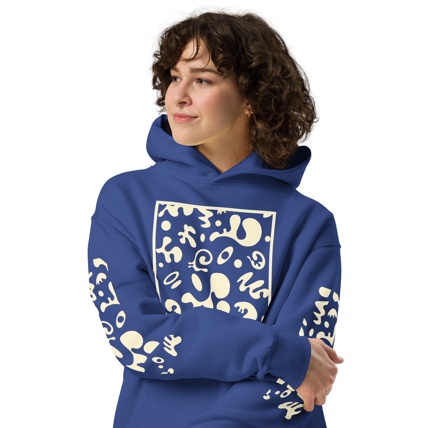 ADORN'D MULTI PRINT UNISEX OVERSIZED HOODIE