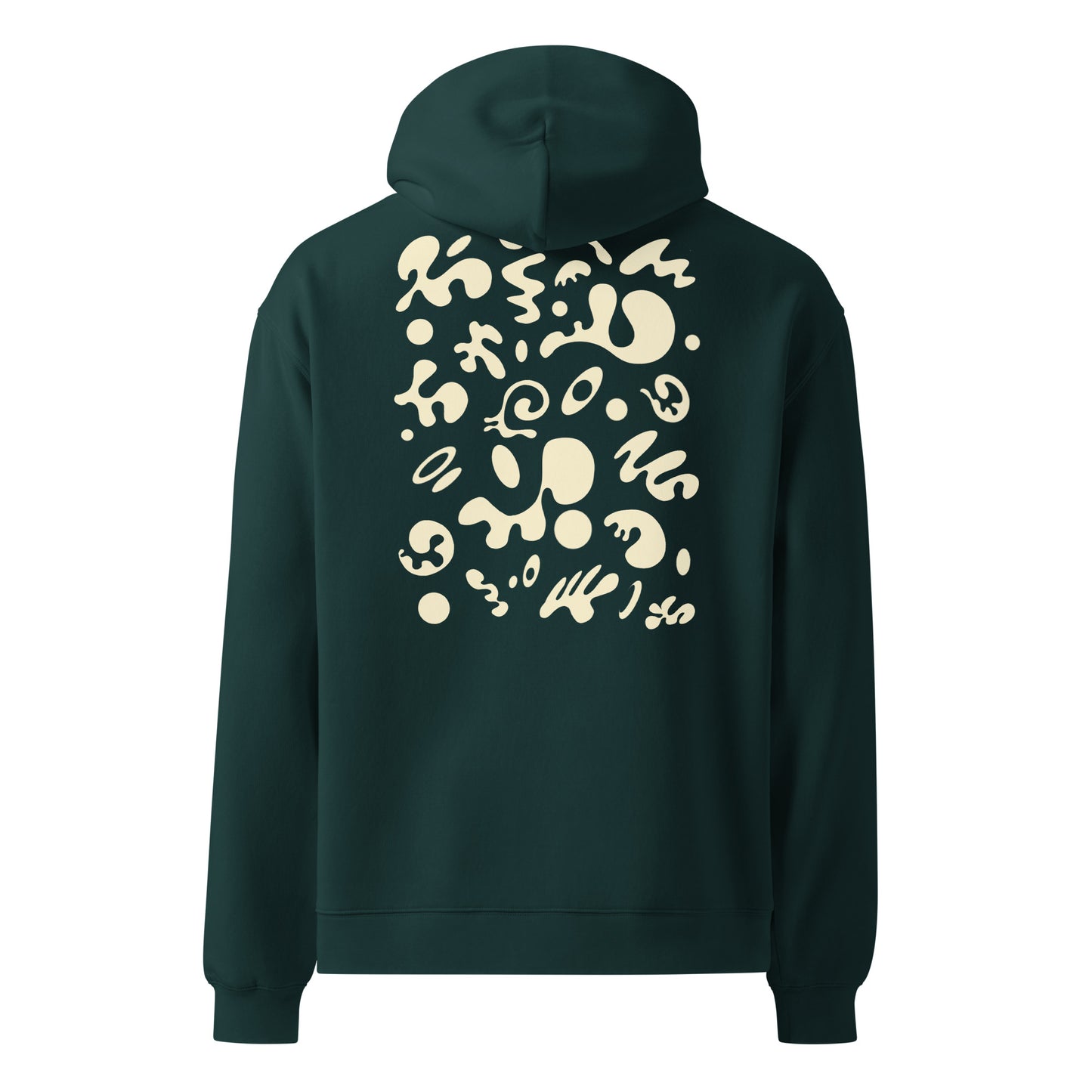 ADORN'D UNISEX OVERSIZED HOODIE w EMBROIDERED WHITE LOGO + BACK PRINT