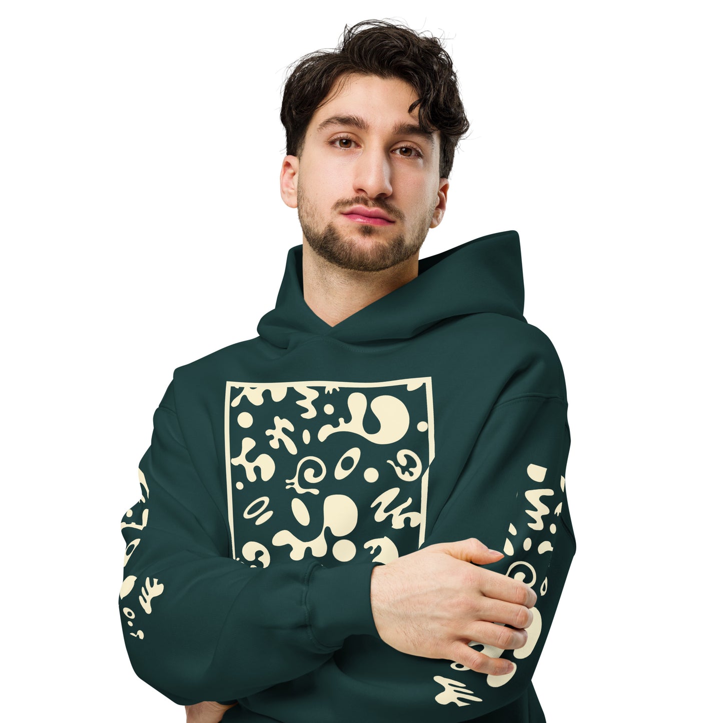 ADORN'D MULTI PRINT UNISEX OVERSIZED HOODIE