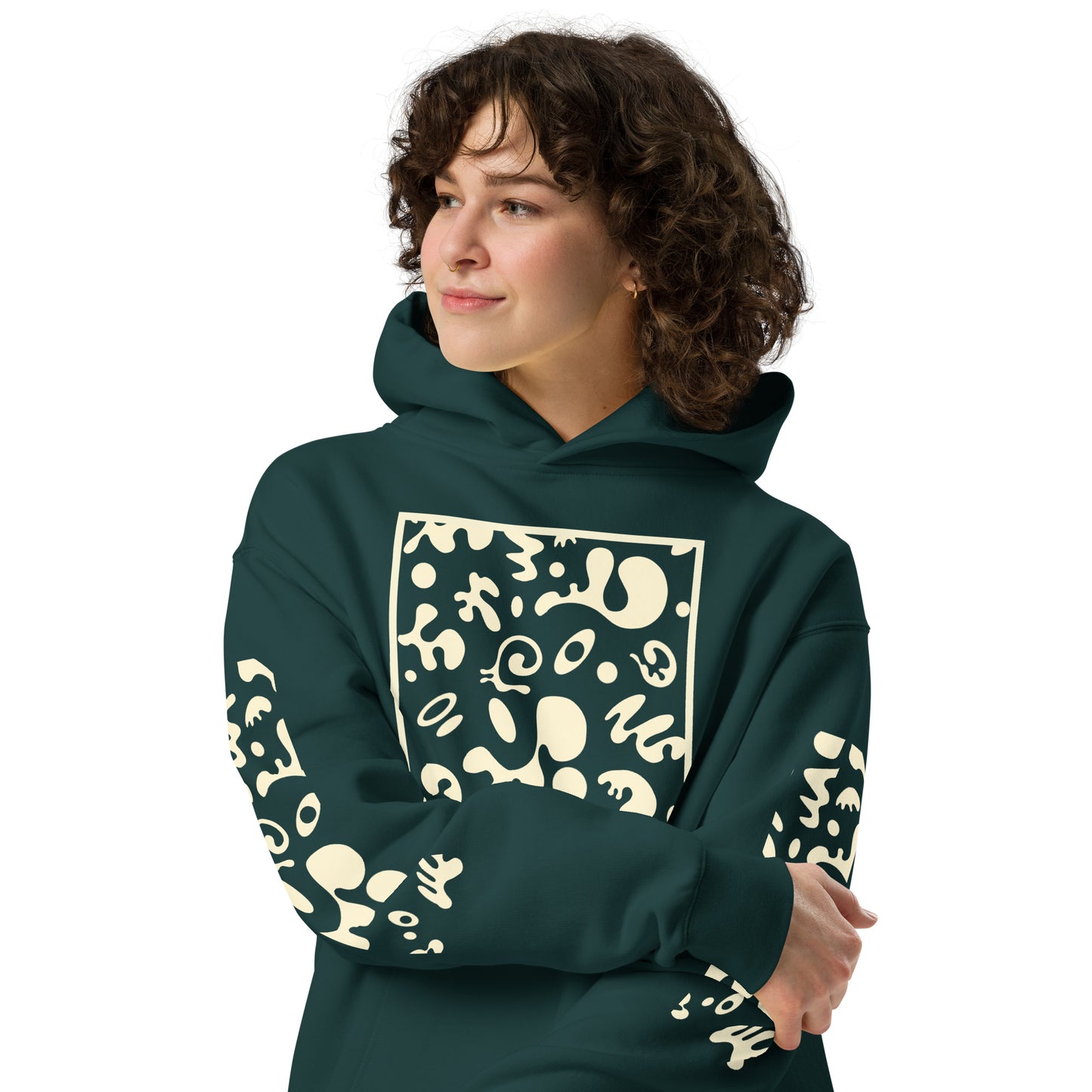 ADORN'D MULTI PRINT UNISEX OVERSIZED HOODIE