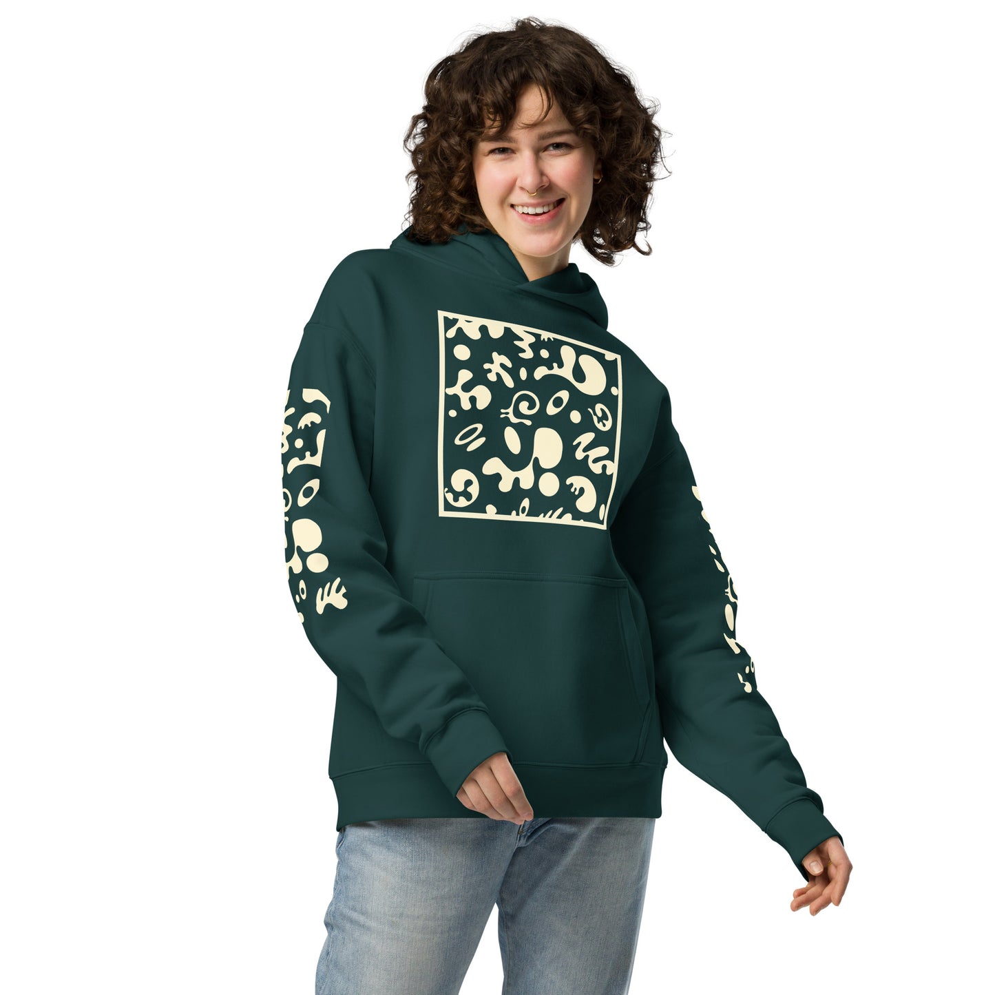 ADORN'D MULTI PRINT UNISEX OVERSIZED HOODIE