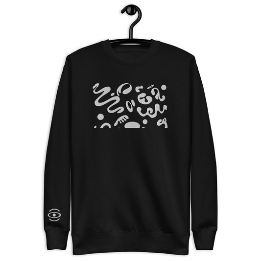 BRIGHT FUTURE UNISEX PREMIUM SWEATSHIRT W EMBROIDERY AND SLEEVE DETAIL - OG Print