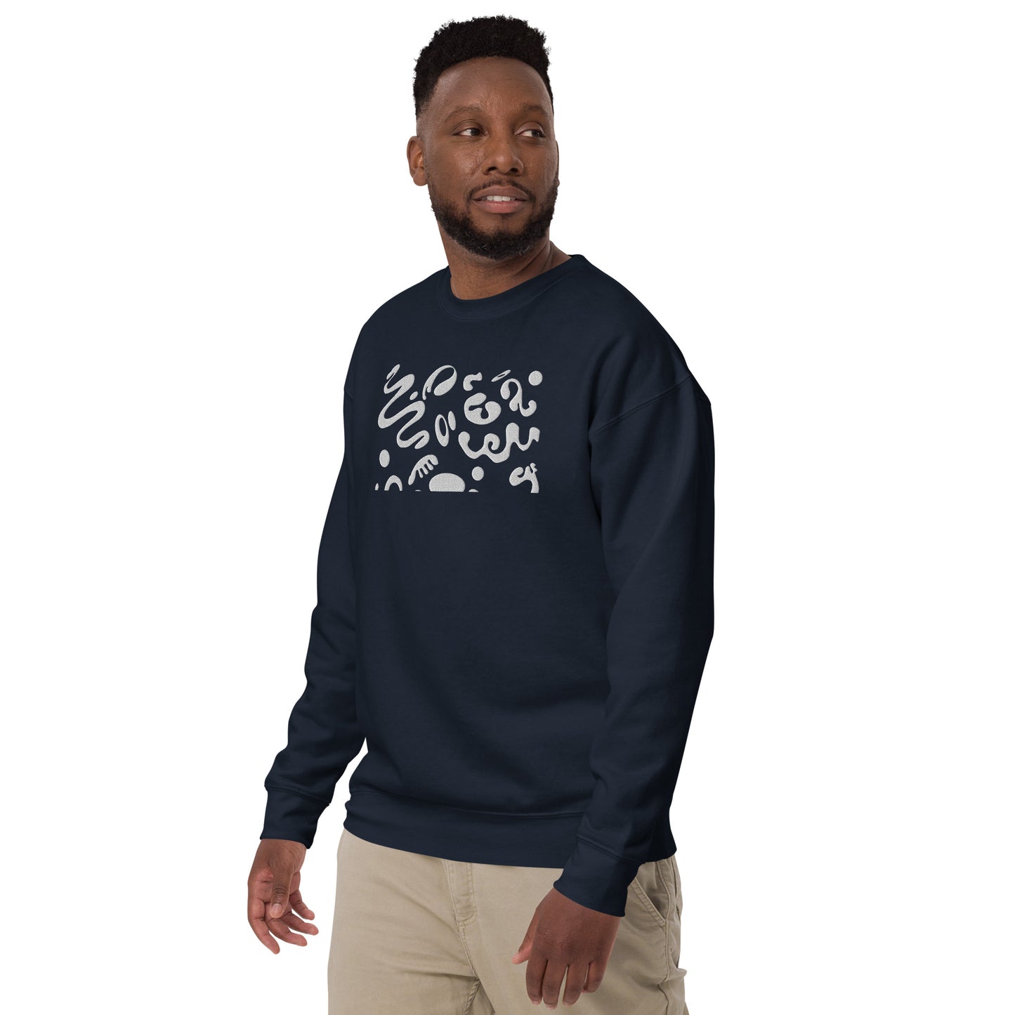 BRIGHT FUTURE UNISEX PREMIUM SWEATSHIRT W EMBROIDERY AND SLEEVE DETAIL - OG Print