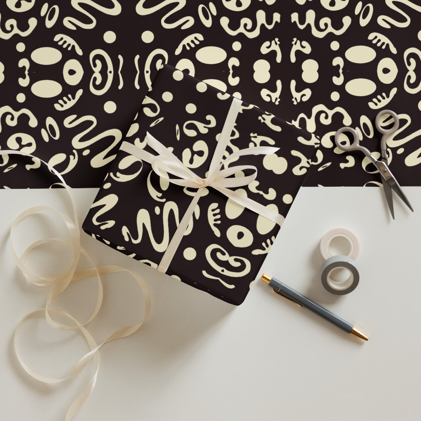 ADORN'D WRAPPING PAPER SHEETS - Smoke Black