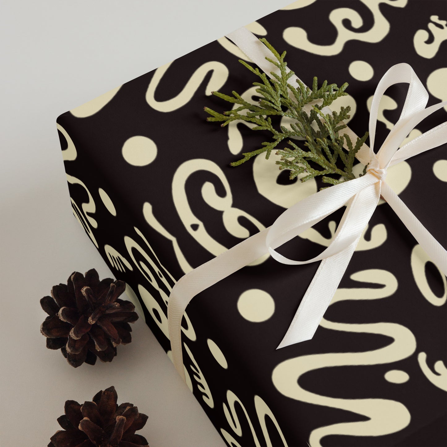 ADORN'D WRAPPING PAPER SHEETS - Smoke Black