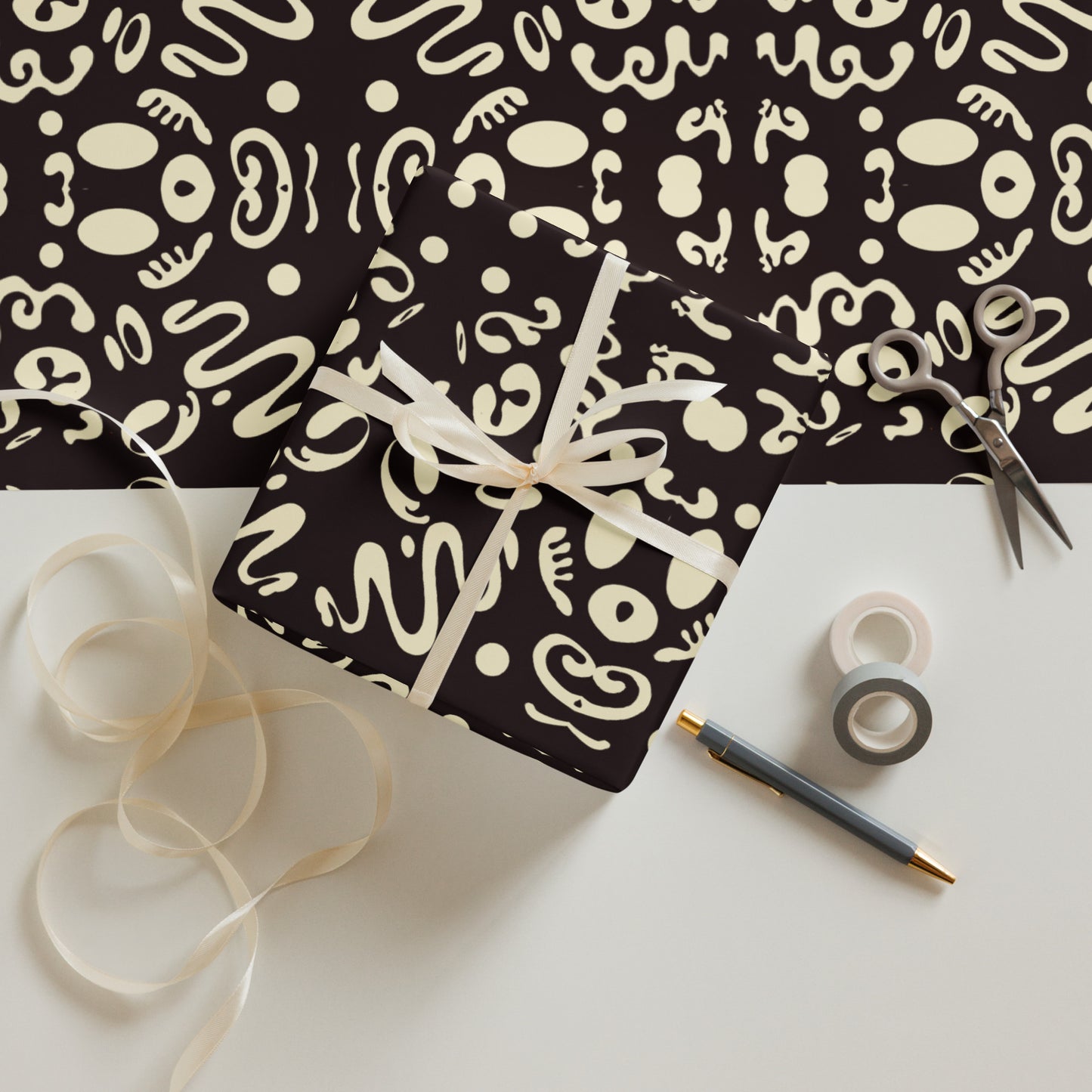 ADORN'D WRAPPING PAPER SHEETS - Smoke Black