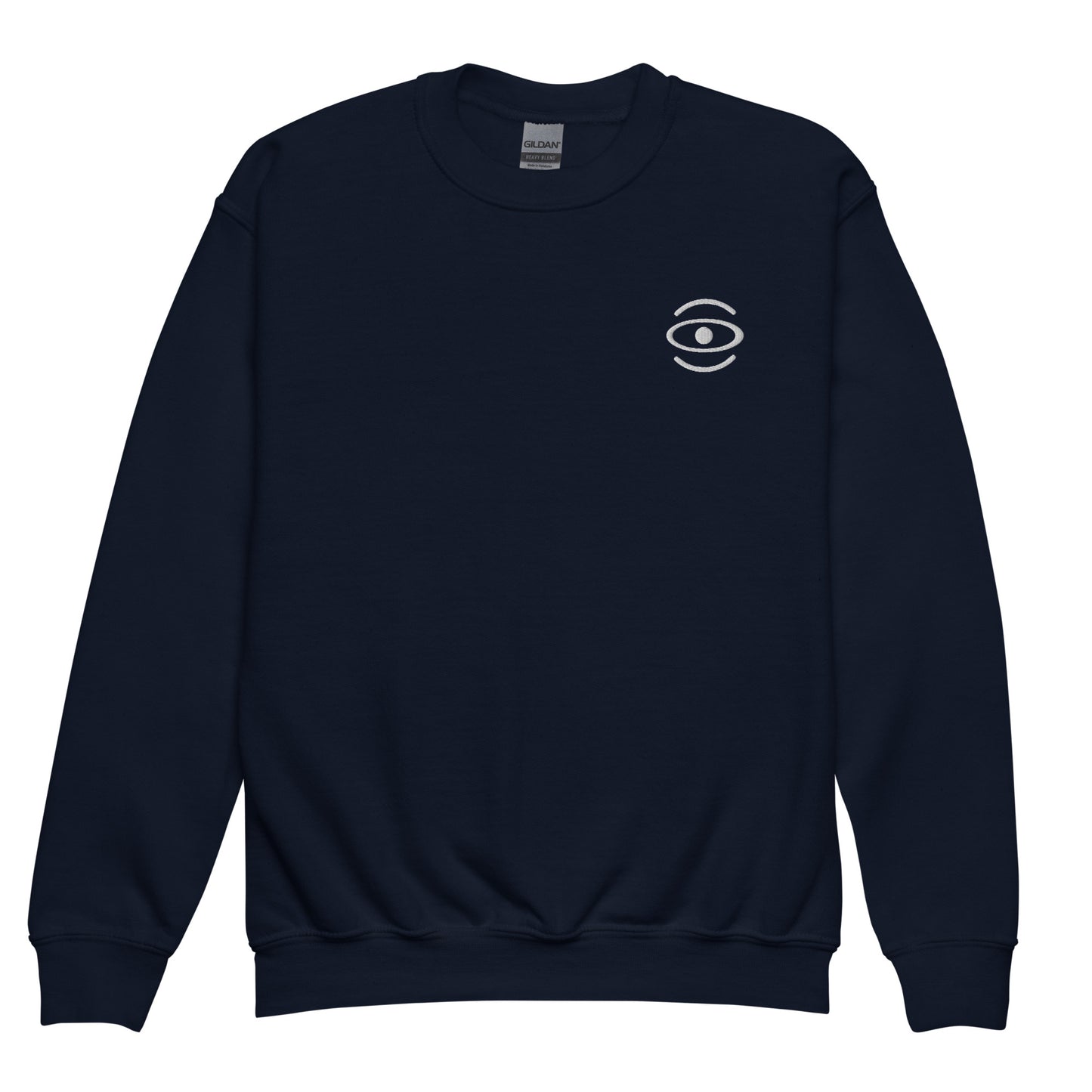 BRIGHT FUTURE YOUTH CREWNECK SWEATSHIRT W EMBROIDERED WHITE LOGO + BACK PRINT