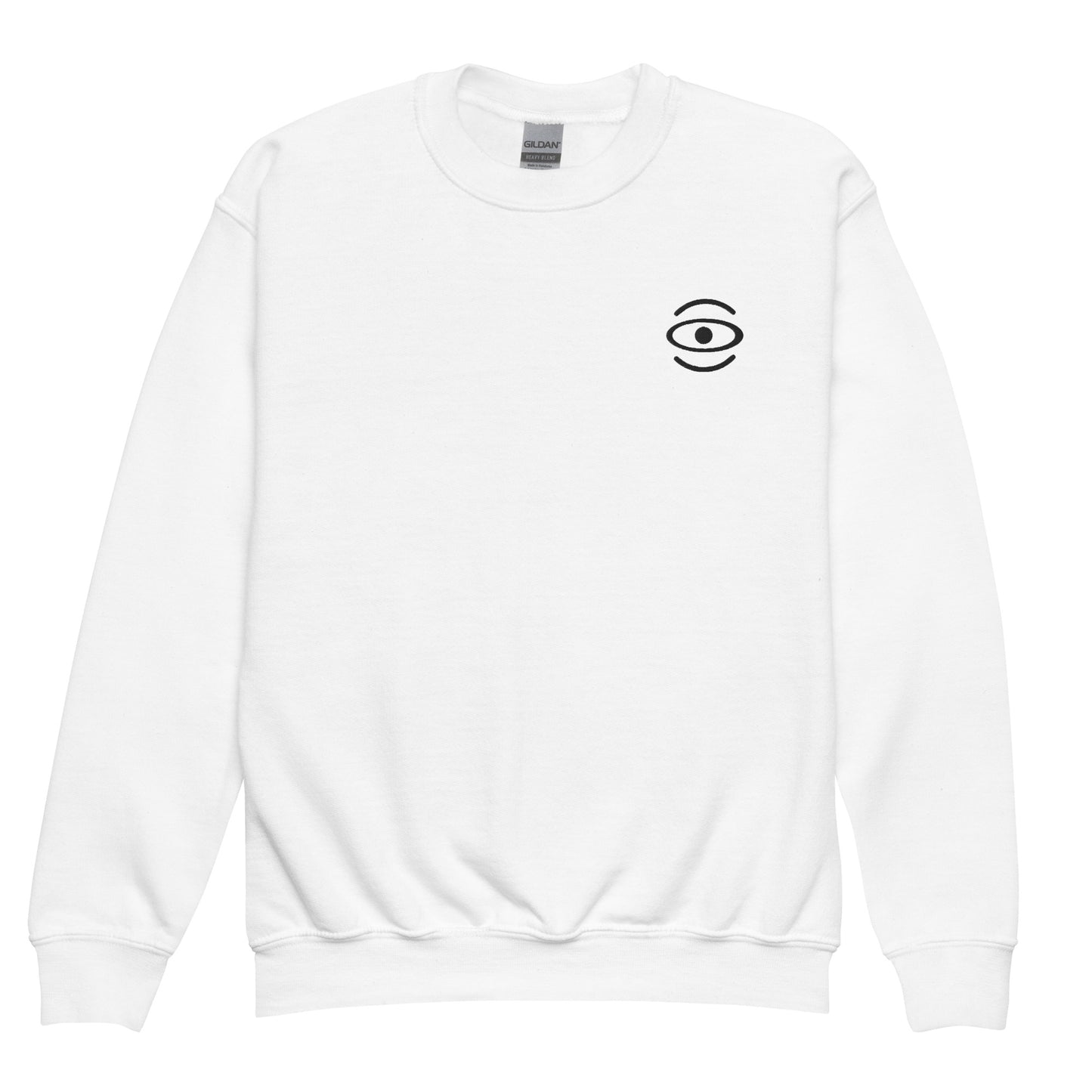 BRIGHT FUTURE YOUTH CREWNECK SWEATSHIRT W EMBROIDERED BLACK LOGO + BACK PRINT